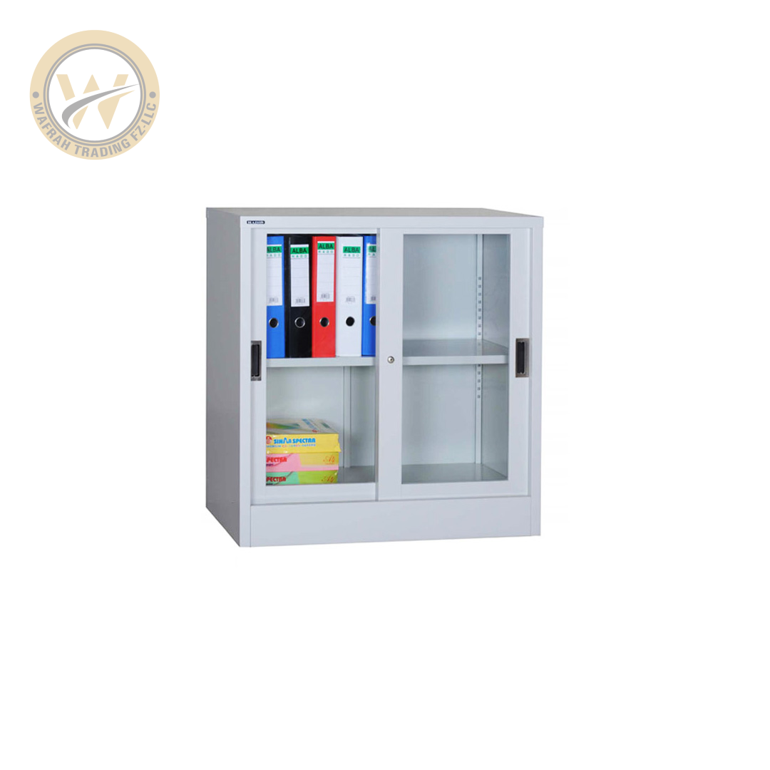 Half Hight Glass Sliding Door Cabinet